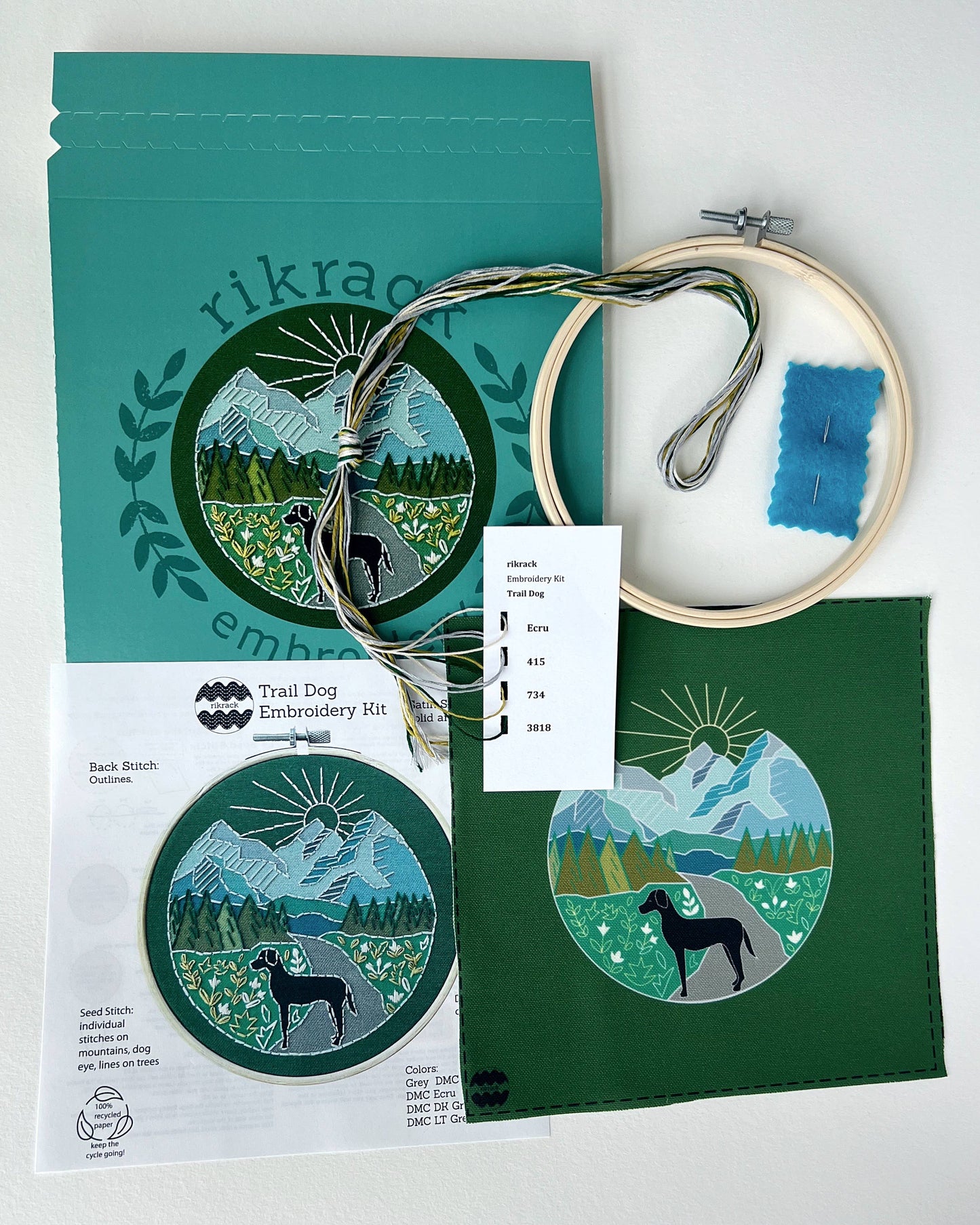 Rikrack Trail Dog Embroidery Kit