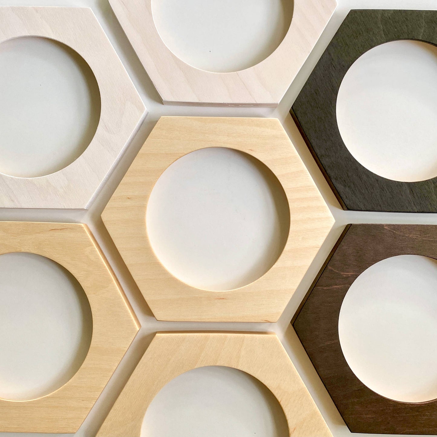 HEXAGON Embroidery Hoop Frame for 4" Hoops: Unfinished
