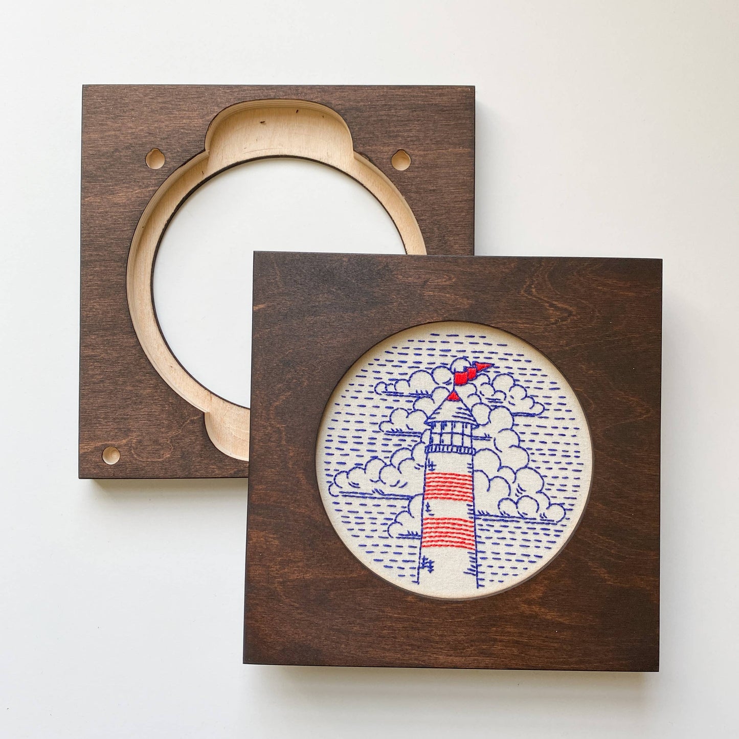 Modern Embroidery Hoop Frame for 6" Hoops: Caramel / Square
