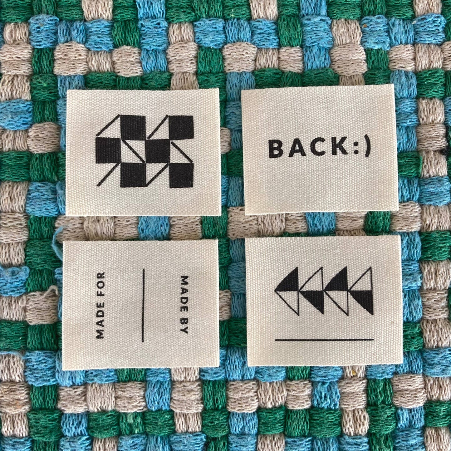 Sunday Sewing Tags - Back/Checkerboard