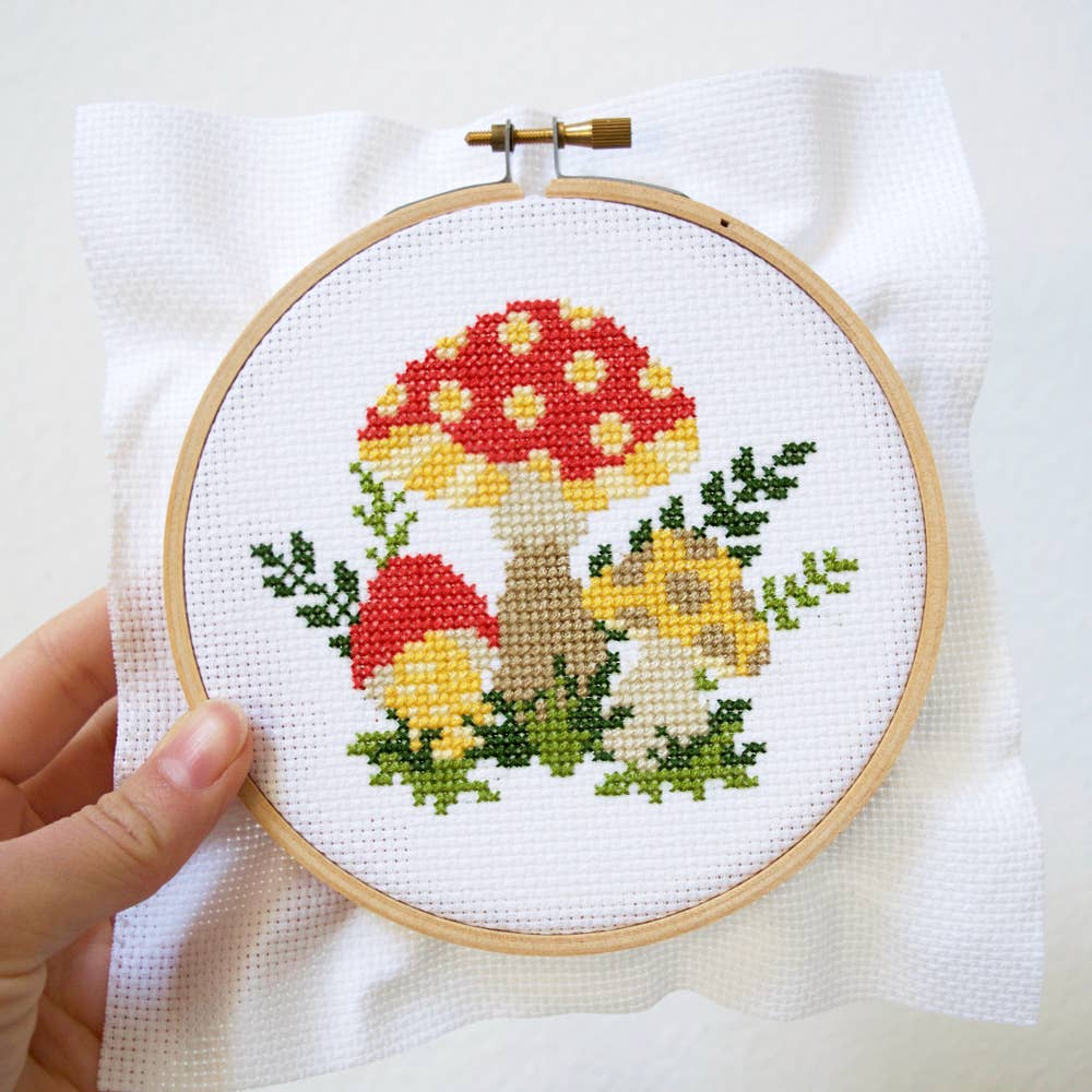 Stranded Stitch Mushroom Cross Stitch Kit