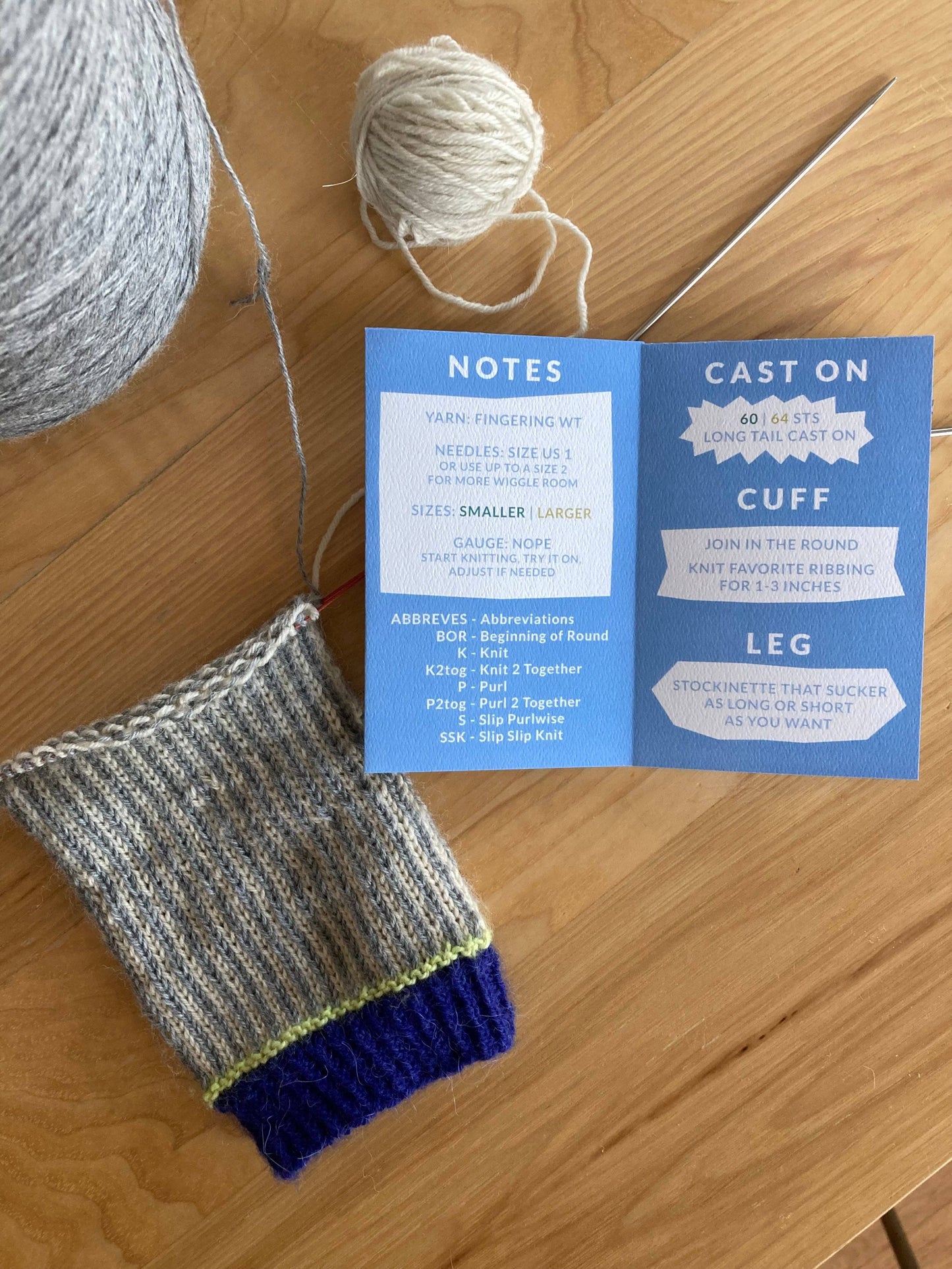 Sunday Sewing Top Down Sock Mini Zine