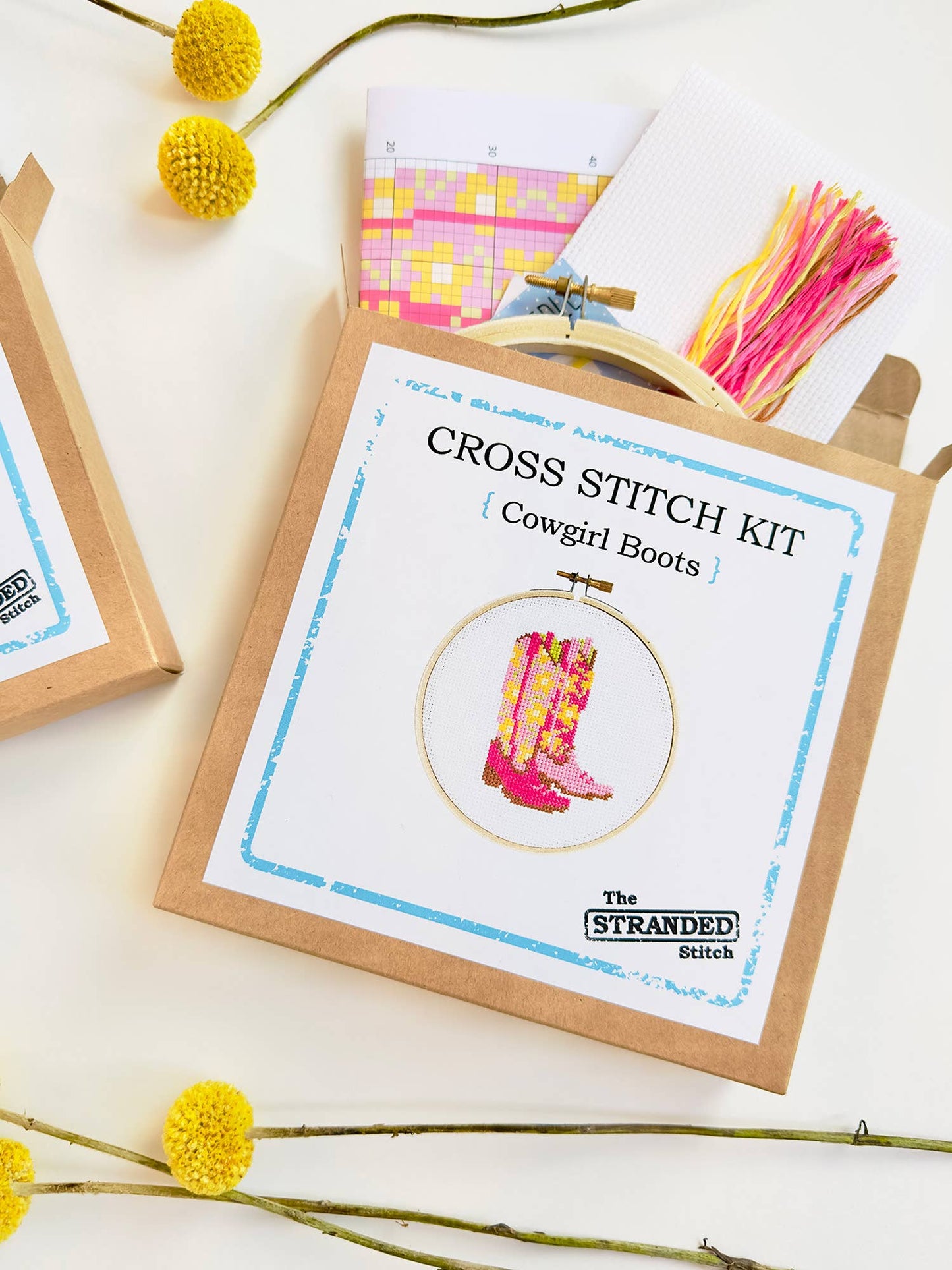 Stranded Stitch Cowgirl Boots Cross Stitch Kit