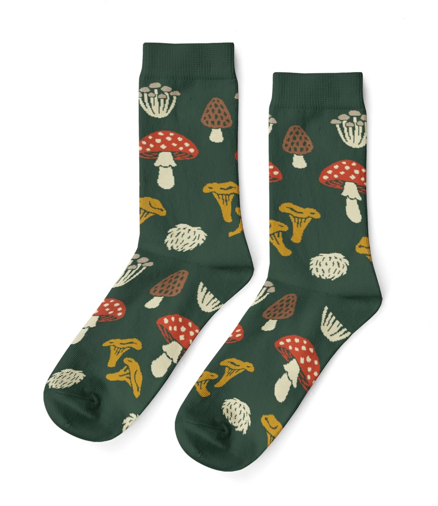 Yellow Owl Workshop -Forest Fungi Mushroom - Large Crew Socks