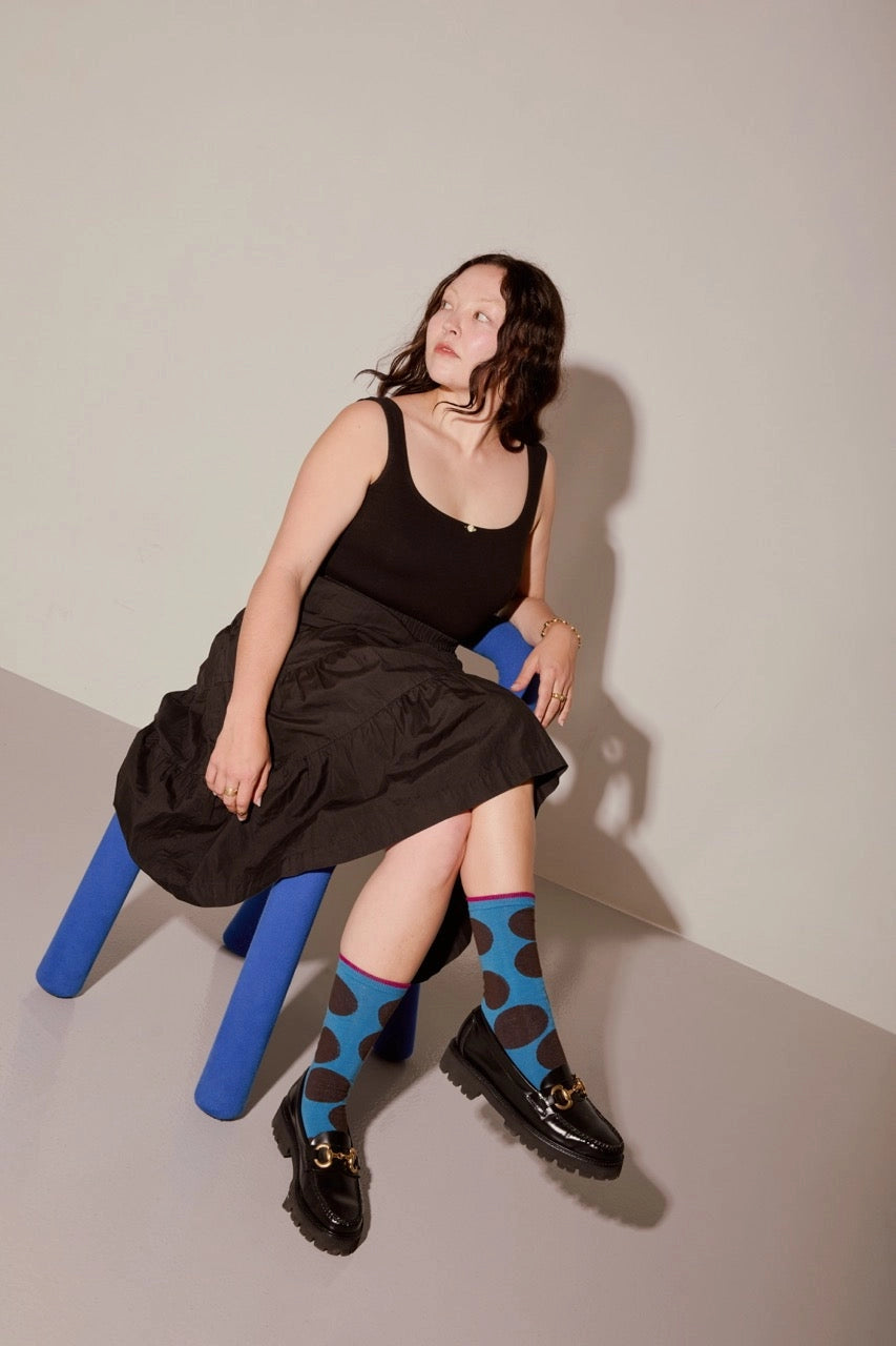 Hooray Sock Co. - Big Dot Blue Sock Small (Women's 4 - 10)