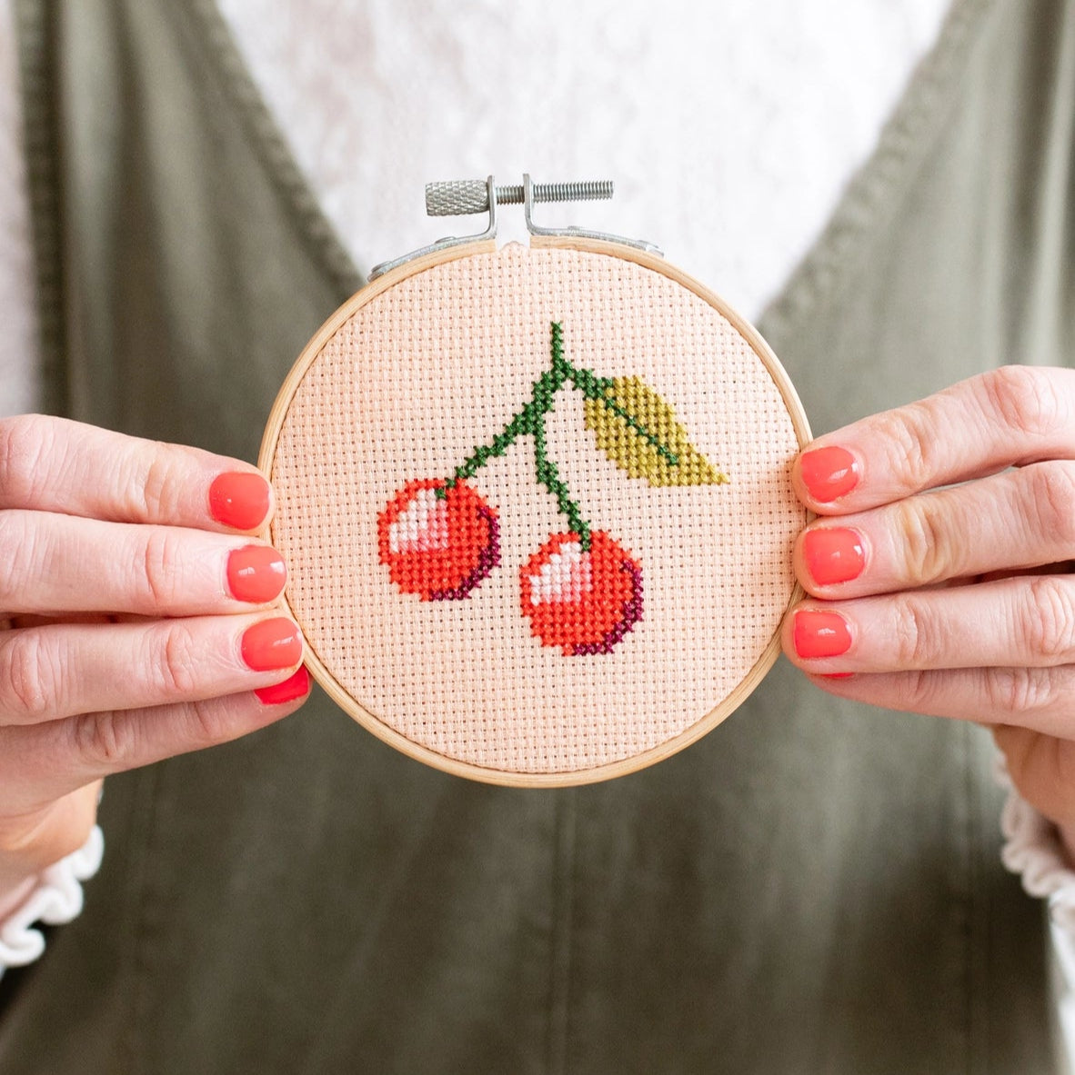 Cotton Clara Beginner Cherry Cross Stitch Kit
