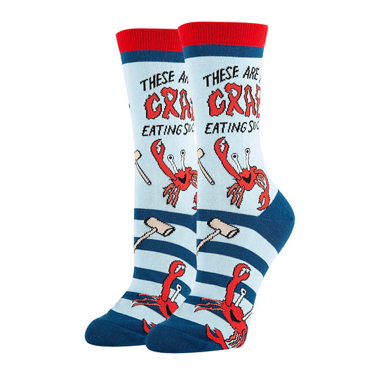 Oooh Yeah Socks - Crab Eating Socks | Women's Funny Crew Socks