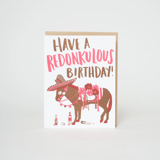 Redonkulous Birthday Punny Letterpress Card