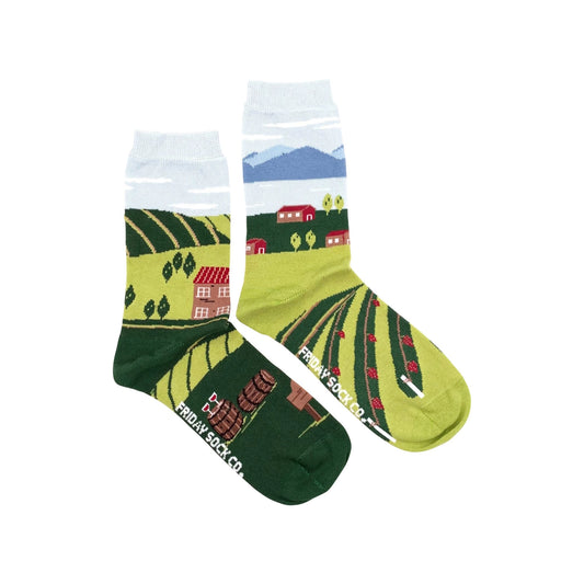 Friday Sock Co. -Women's Socks | Winery | Premium Cotton | Mismatched Women’s 5 – 10