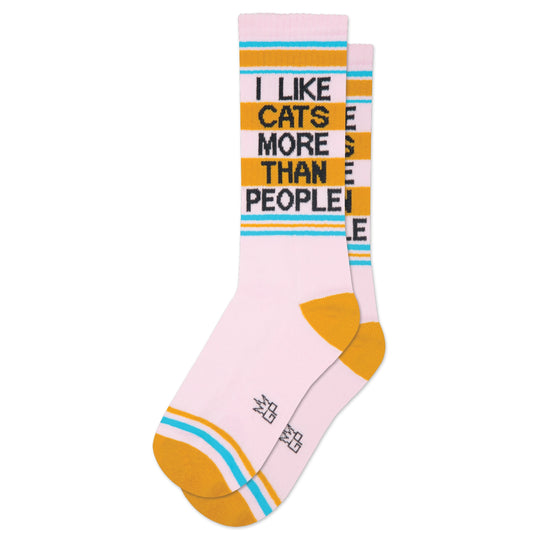 Gumball Poodle - I Like Cats More Than People Gym Crew Socks