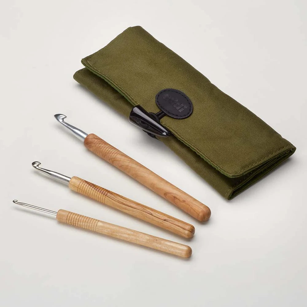 AddiWrap Olive Wood Crochet Hook Set