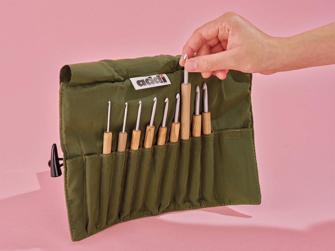 AddiWrap Olive Wood Crochet Hook Set