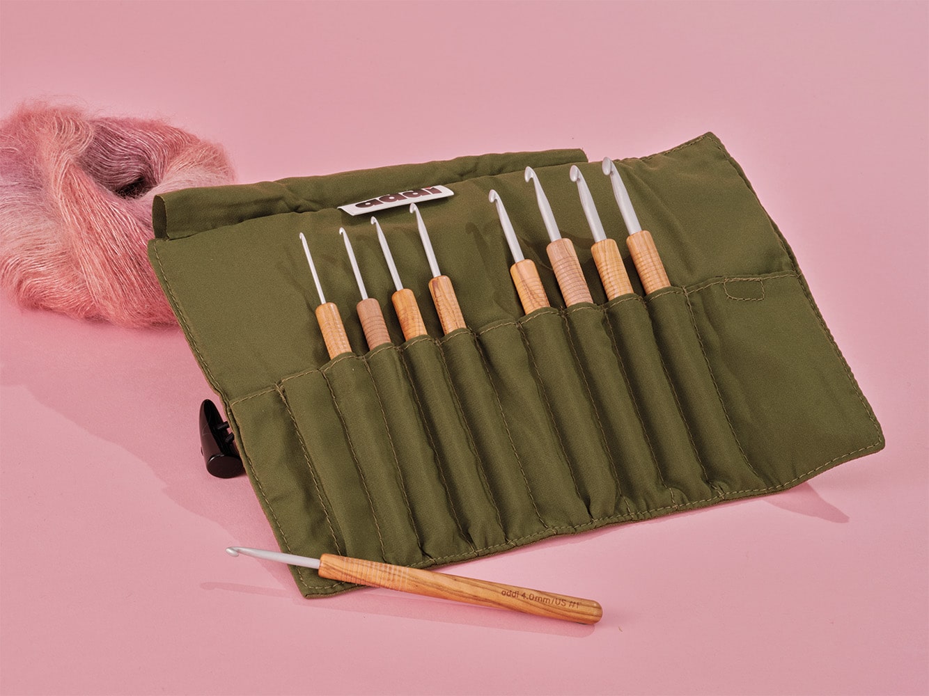 AddiWrap Olive Wood Crochet Hook Set