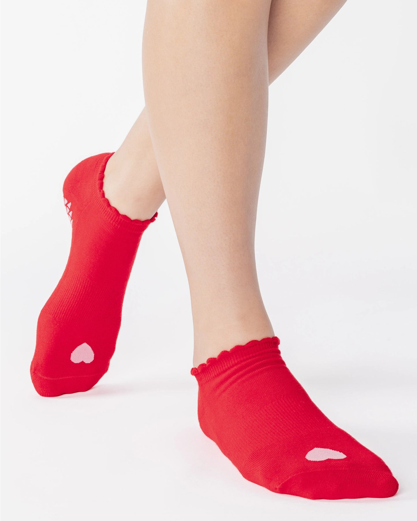 Pointe Studio -  Women's Love Full Foot Grip Sock Pink Red