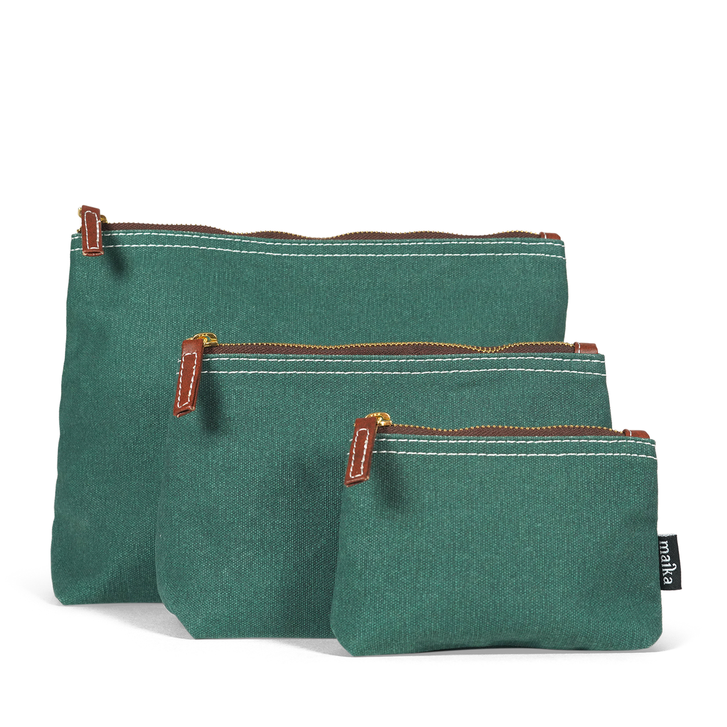 Maika Pouch - Waxed Hunter Green - Large