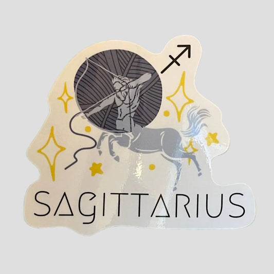 Vinyl Sticker Yarn Zodiac Astrology Sagittarius Crochet