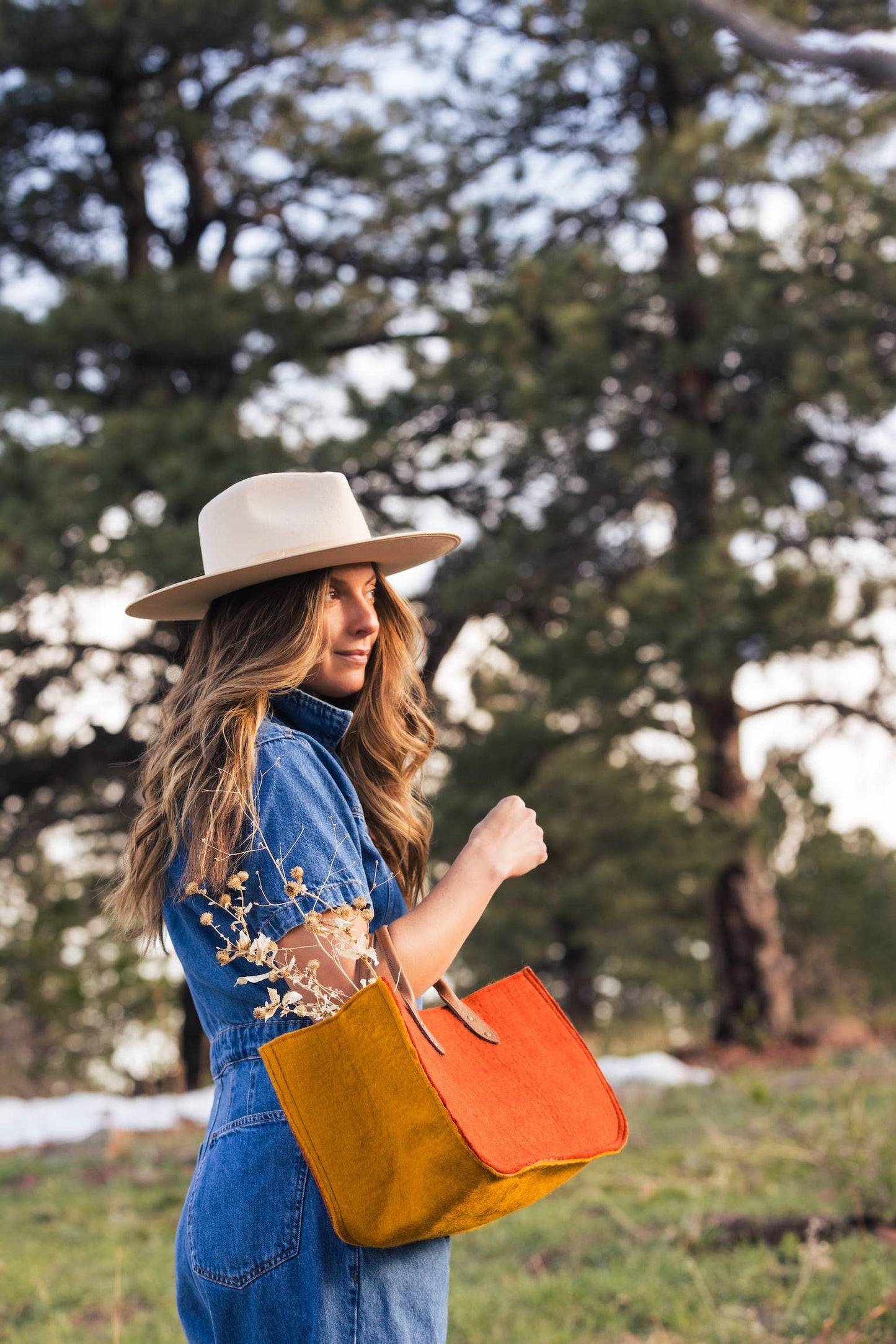 The Grab-&-Go Carry All | Felt Wool Tote Bag | Marigold