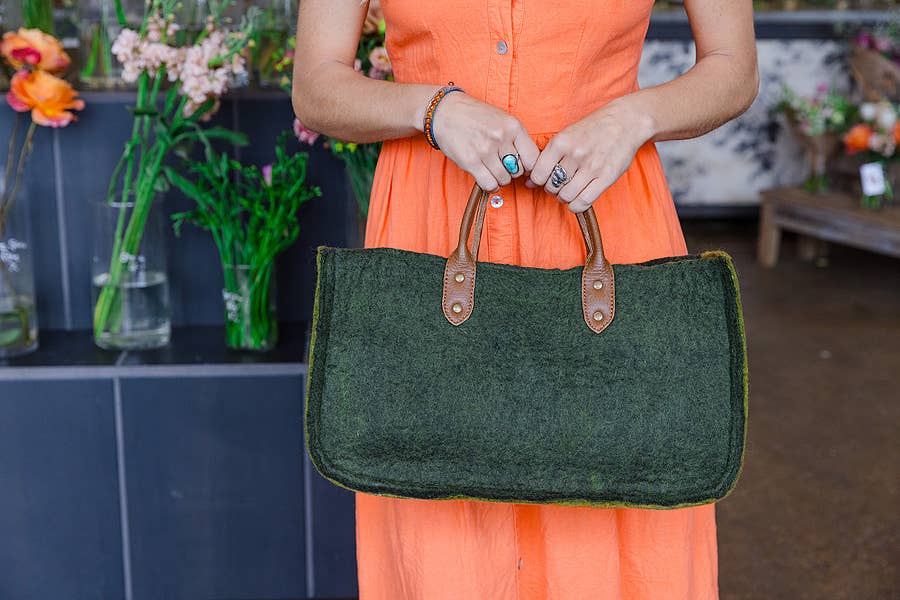 The Grab-&-Go Carry All | Felt Wool Tote Bag | Orchid