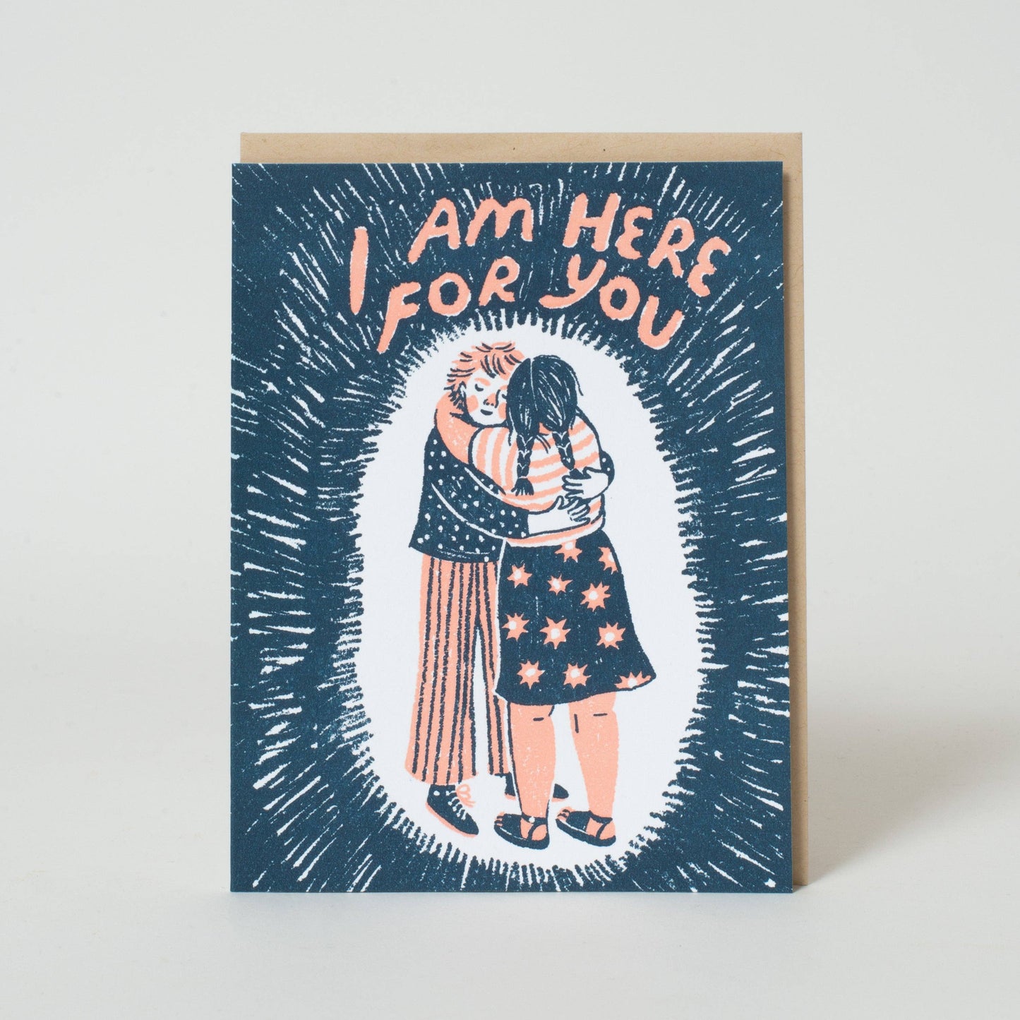 Here For You Hug Letterpress Card