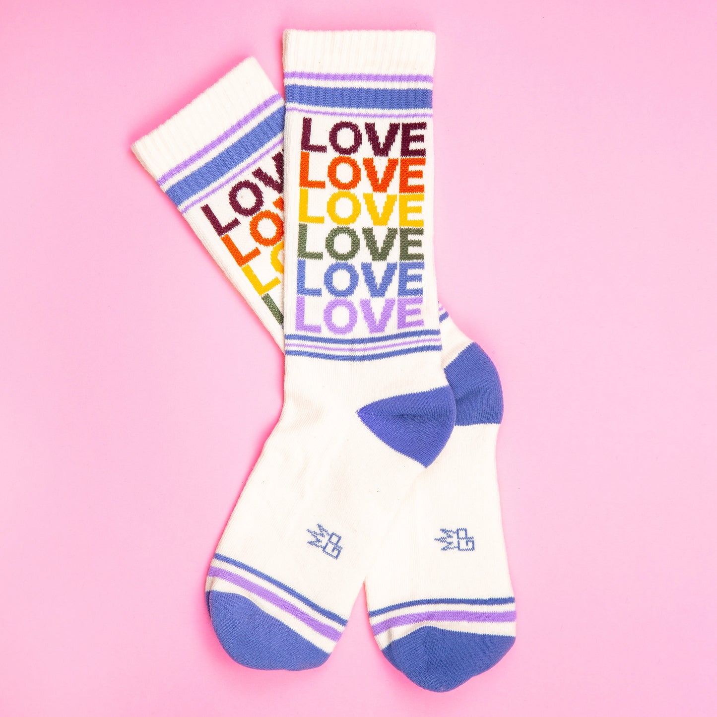 Gumball Poodle - Love - Vintage Rainbow Gym Crew Socks