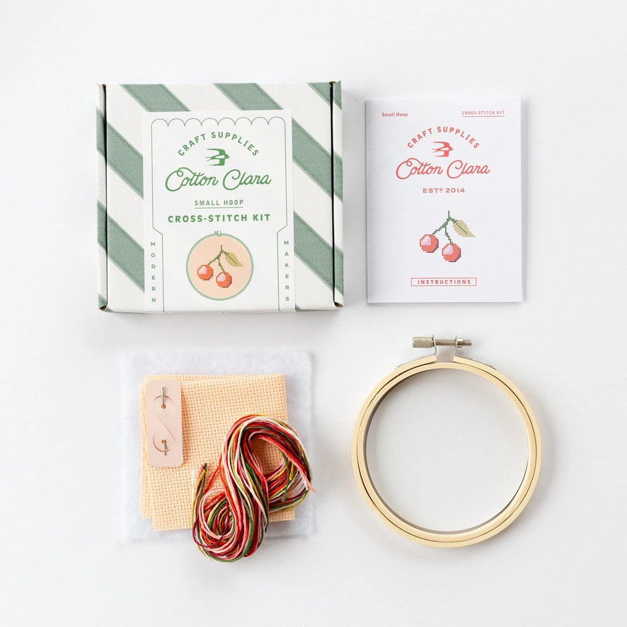 Cotton Clara Beginner Cherry Cross Stitch Kit