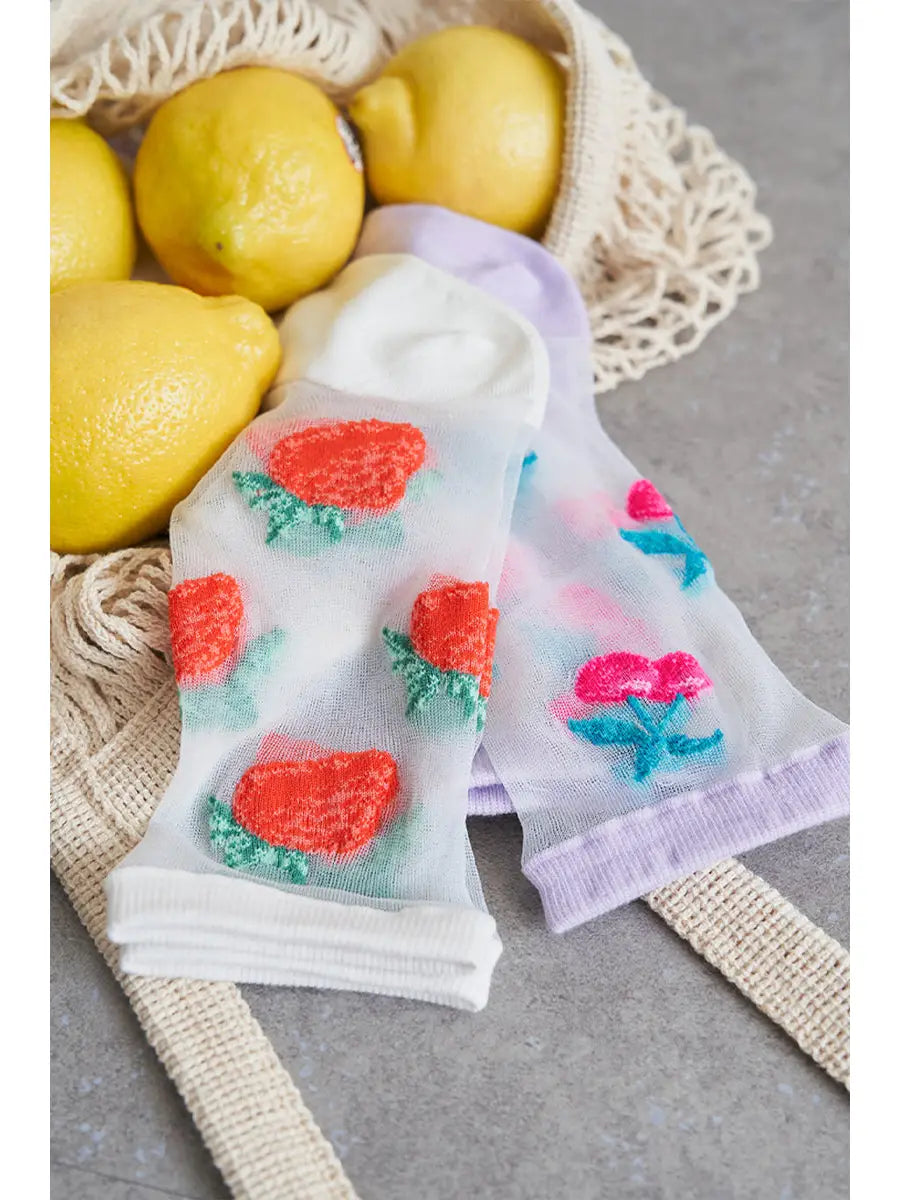 7DAYSSOCKS - Women's Crew See-Through Hi Juicy Socks W-L-271-6