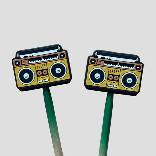 Retro Boom Box Knitting Needle Point Protectors