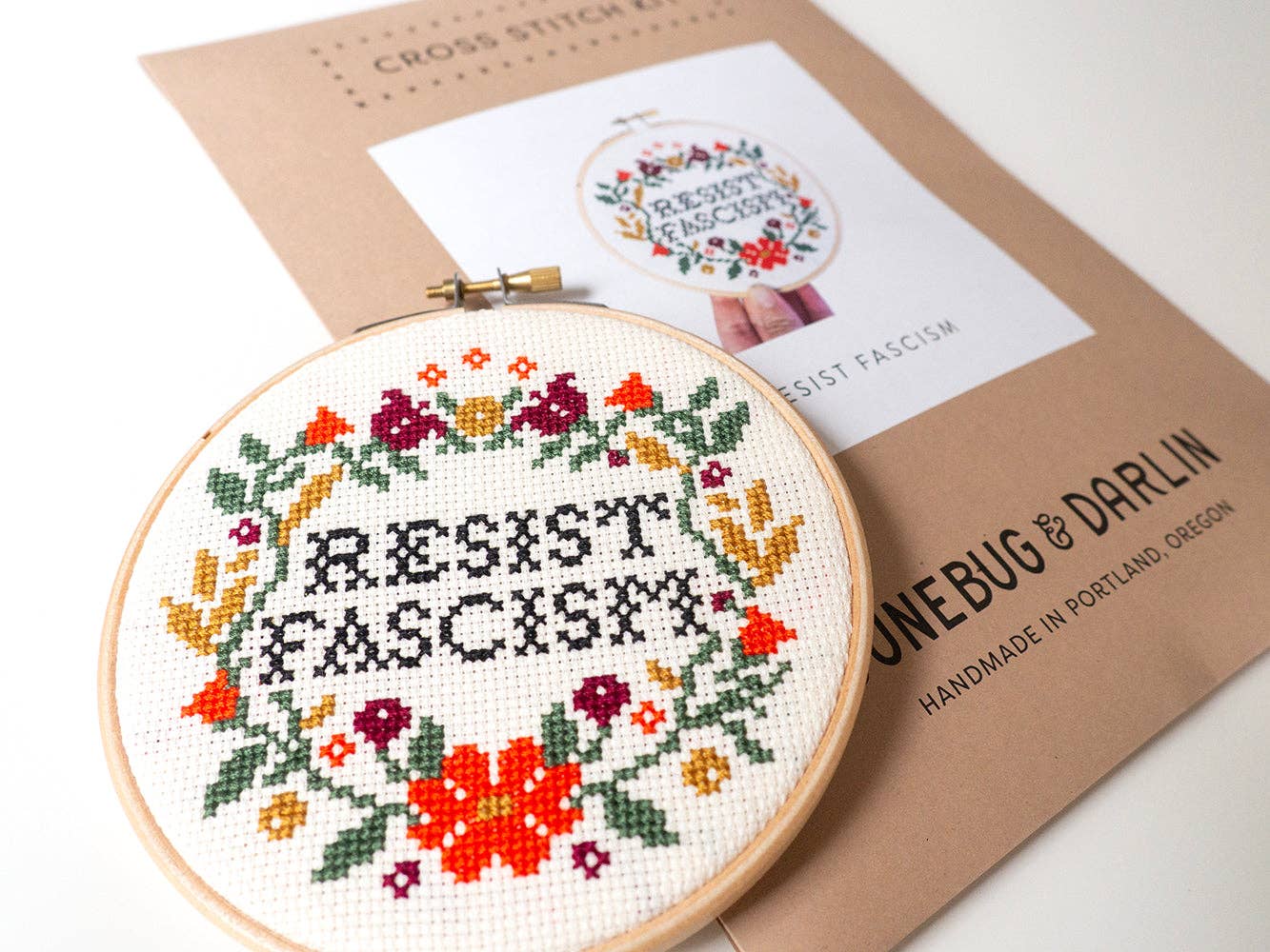 Resist Fascism Cross Stitch Kit