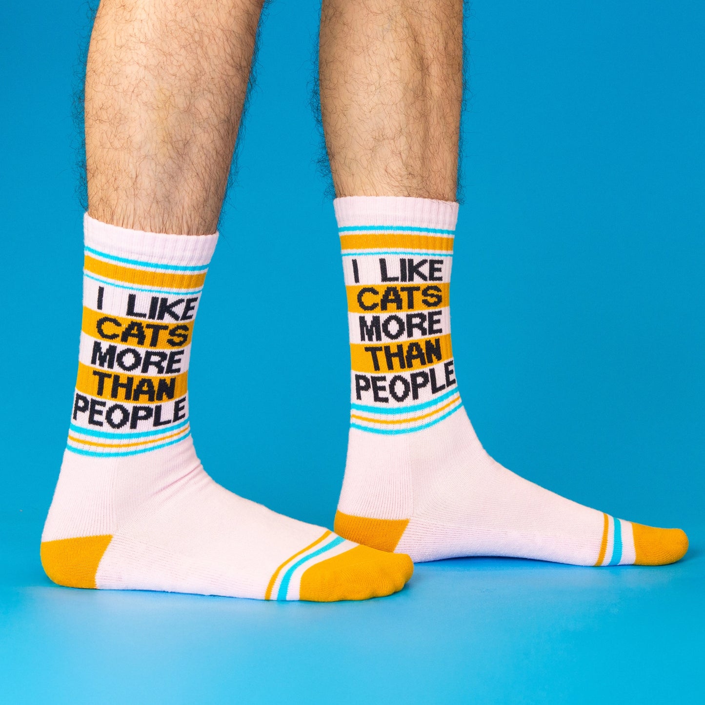 Gumball Poodle - I Like Cats More Than People Gym Crew Socks