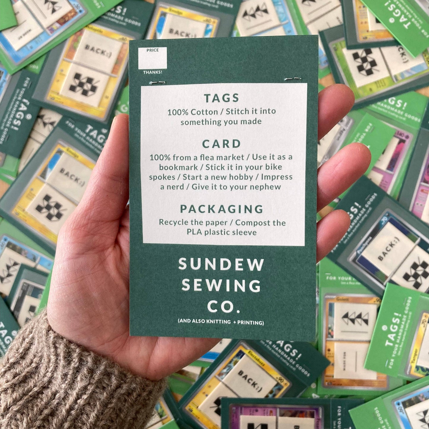 Sunday Sewing Tags - Back/Checkerboard