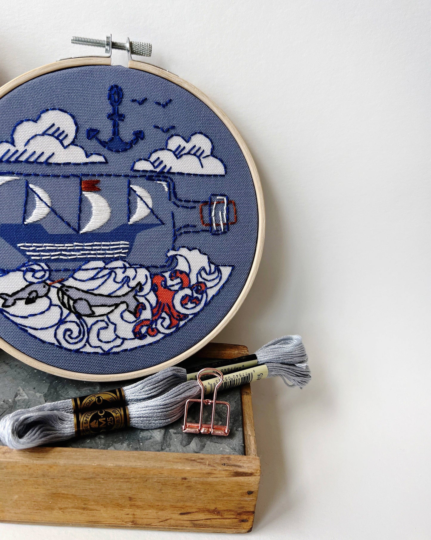 Rikrack Ship Embroidery Kit