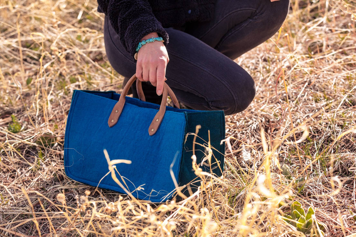 The Grab-&-Go Carry All | Felt Wool Tote Bag | Lupin