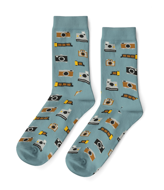 Yellow Owl Workshop - Vintage Camera - Small Crew Socks