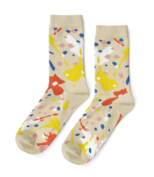 Yellow Owl Workshop - Paint Splatter - Small Crew Socks
