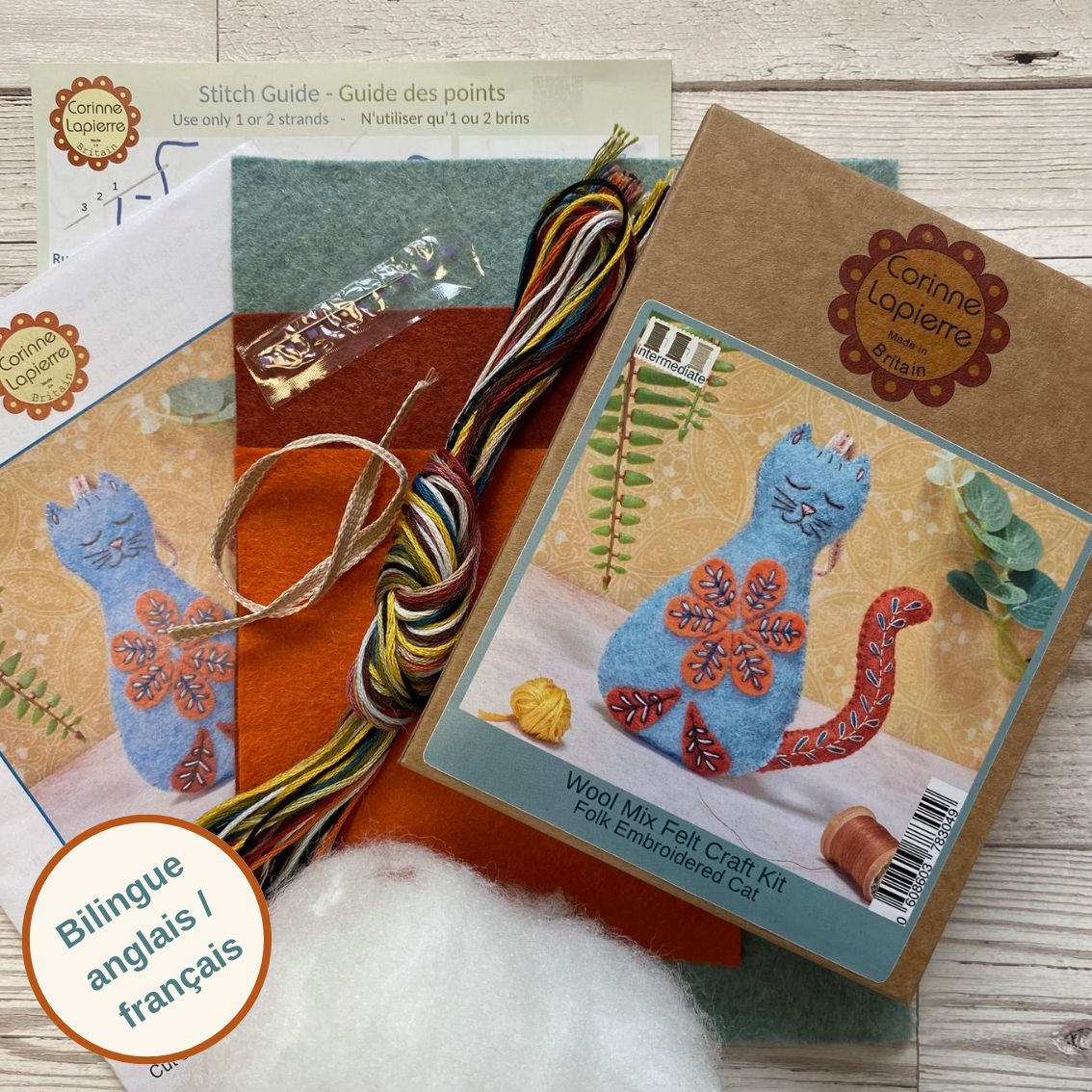 Corinne Lapierre Folk Cat Felt Craft Mini Kit