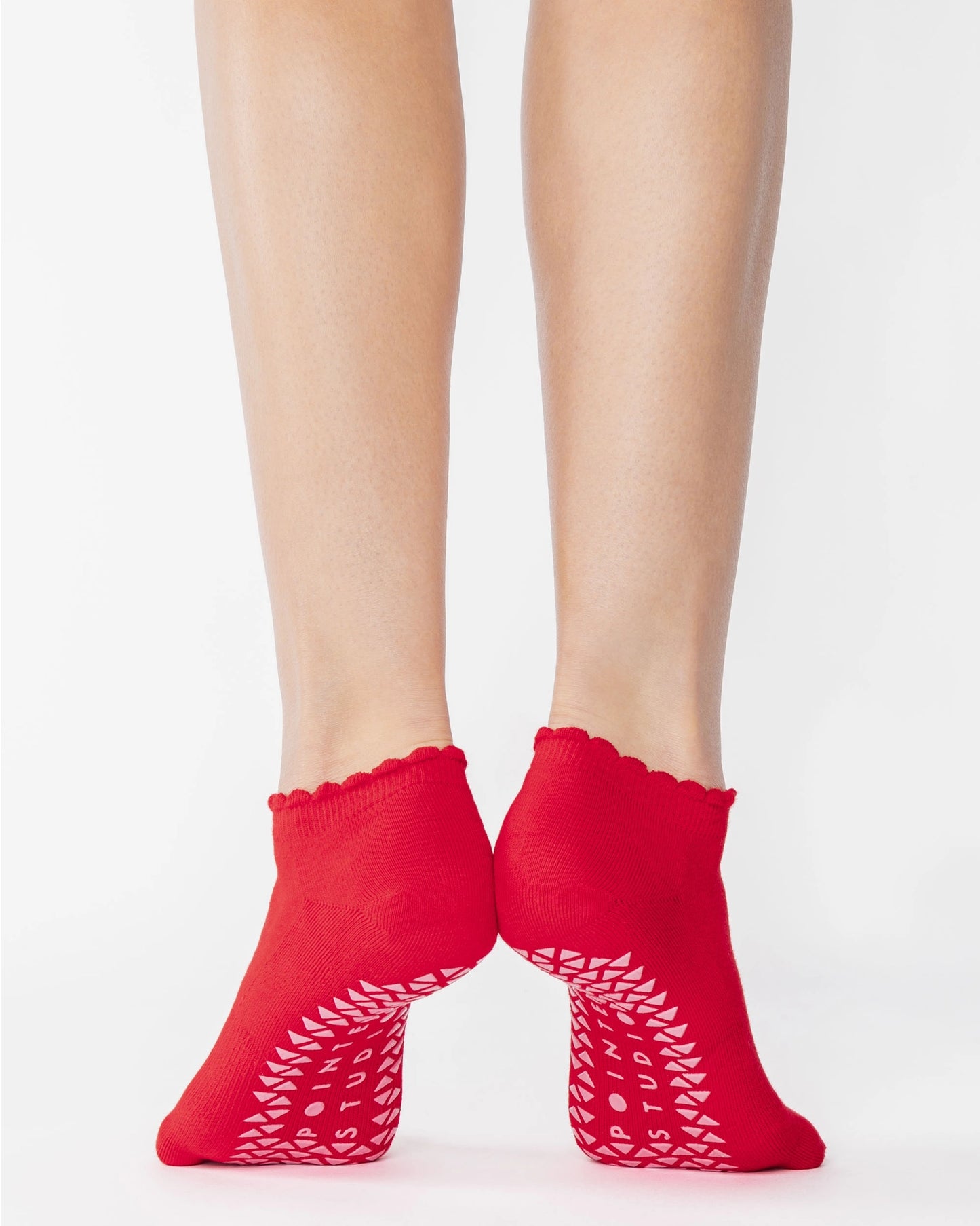 Pointe Studio -  Women's Love Full Foot Grip Sock Pink Red