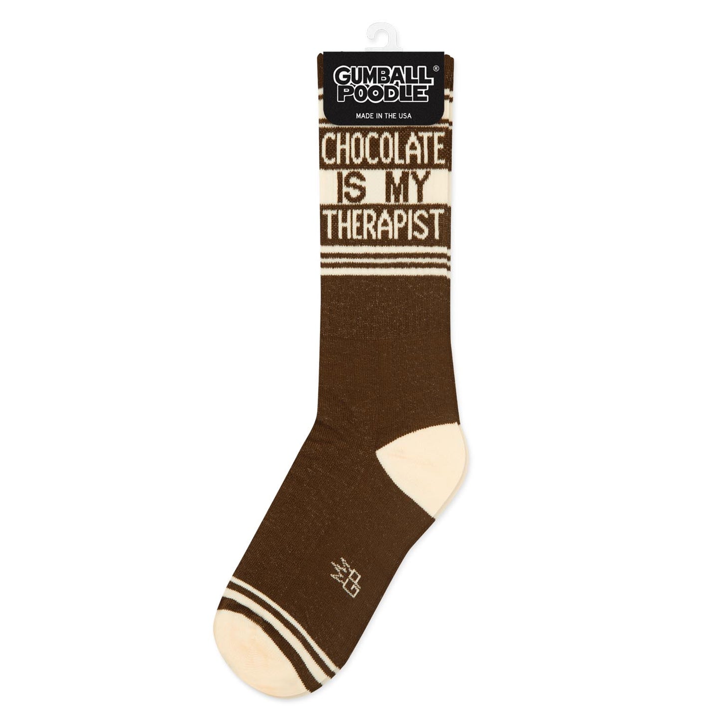Gumball Poodle -Chocolate Is My Therapist Gym Crew Socks