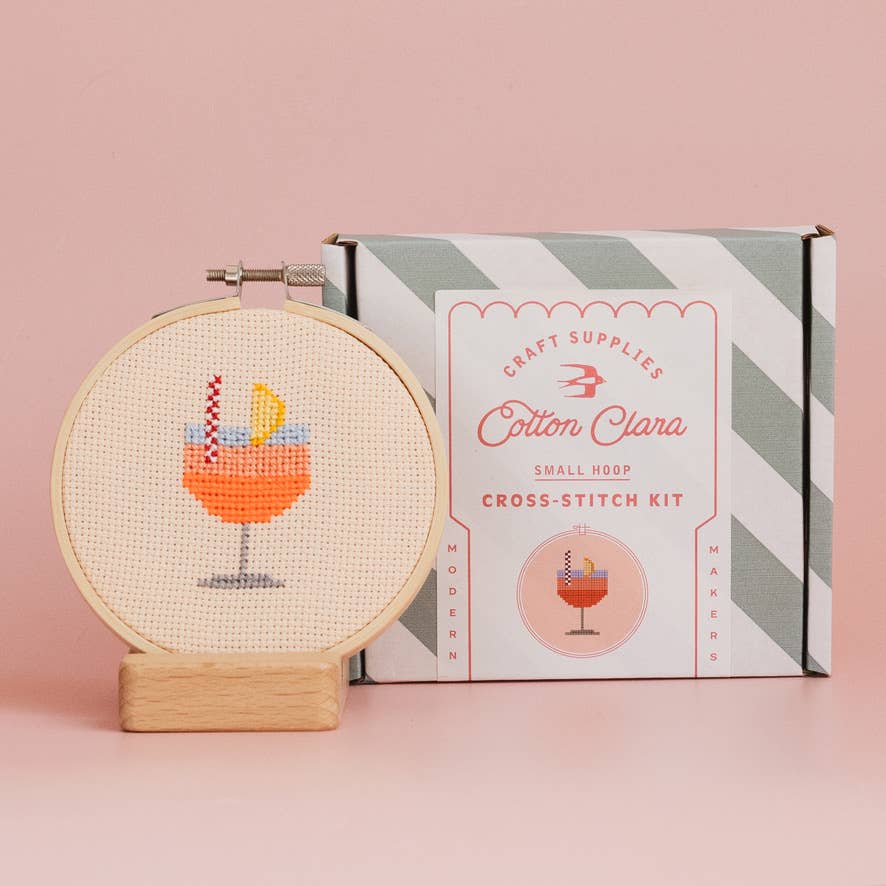 Cotton Clara Aperol Cocktail Cross Stitch Kit