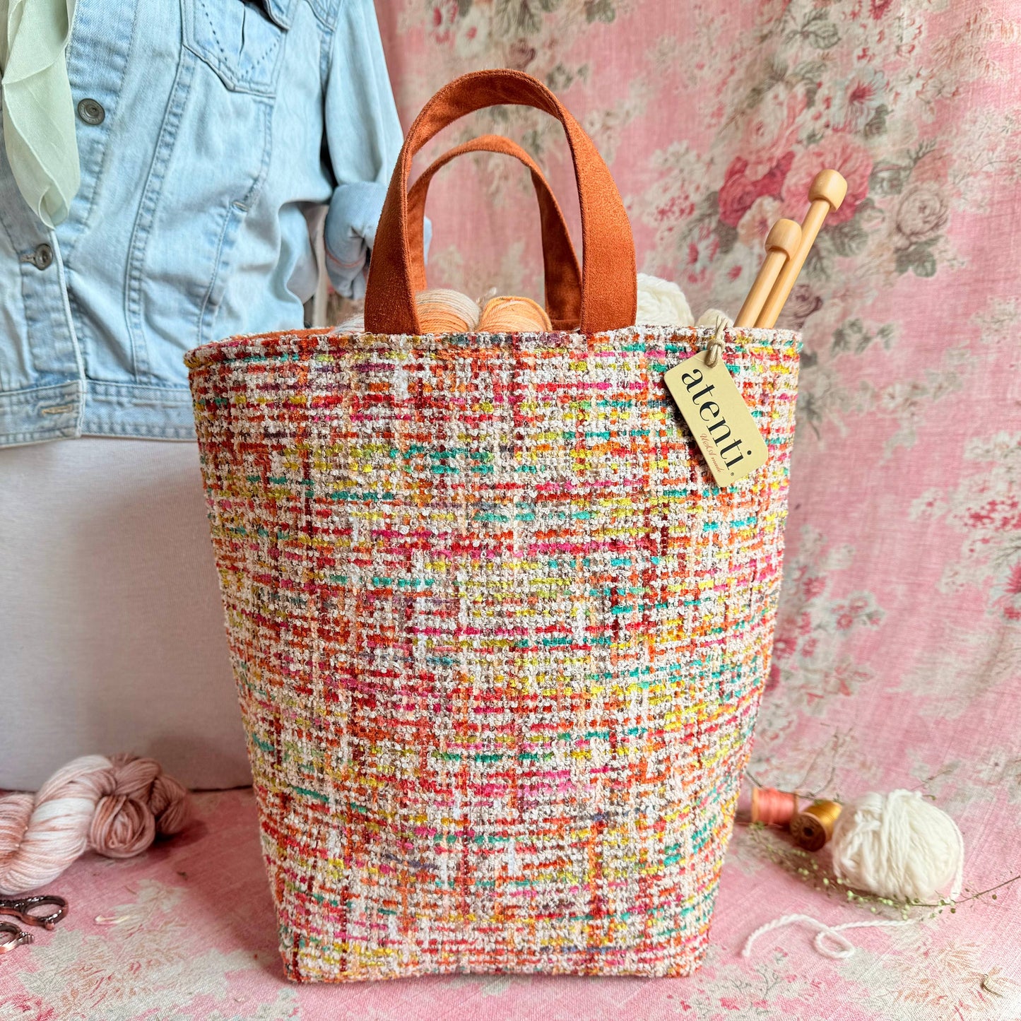 Atenti Daphne Hope Basket Project Bag Needle Arts