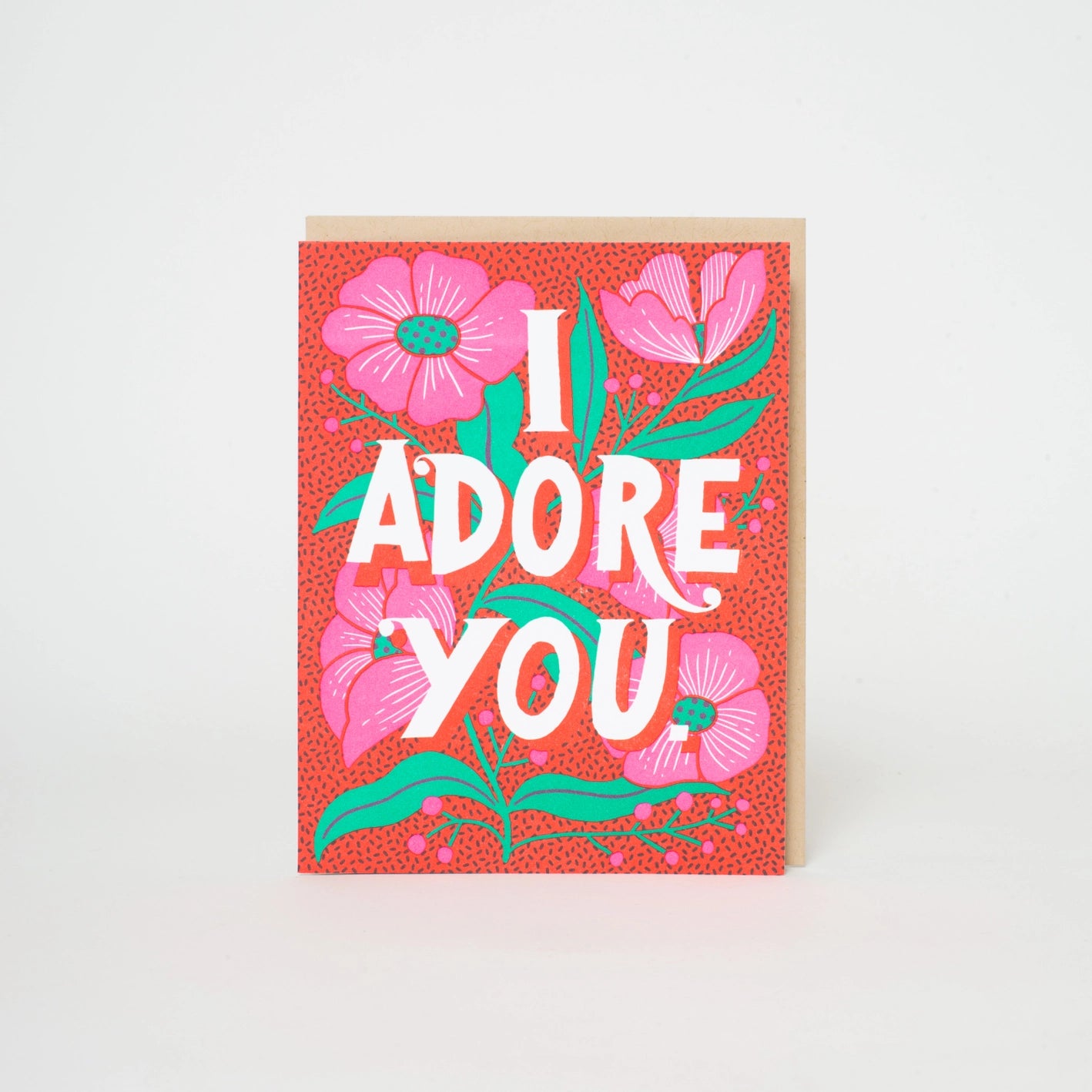 Adore You Flowers Letterpress Card