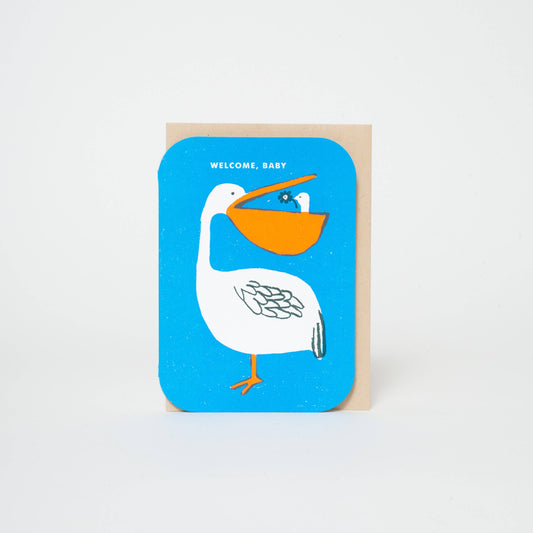 Baby Congrats Pelican Welcome Letterpress Card