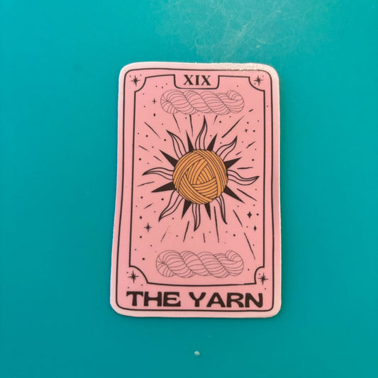 The Yarn Tarot Card Sun Moon - Vinyl Laptop Bumper Sticker