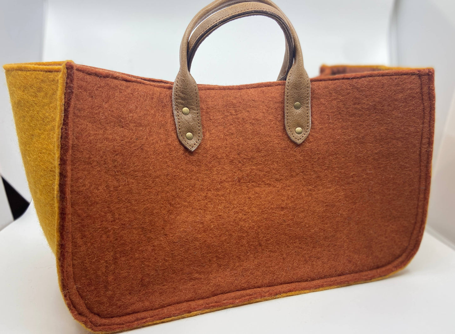 The Grab-&-Go Carry All | Felt Wool Tote Bag | Marigold