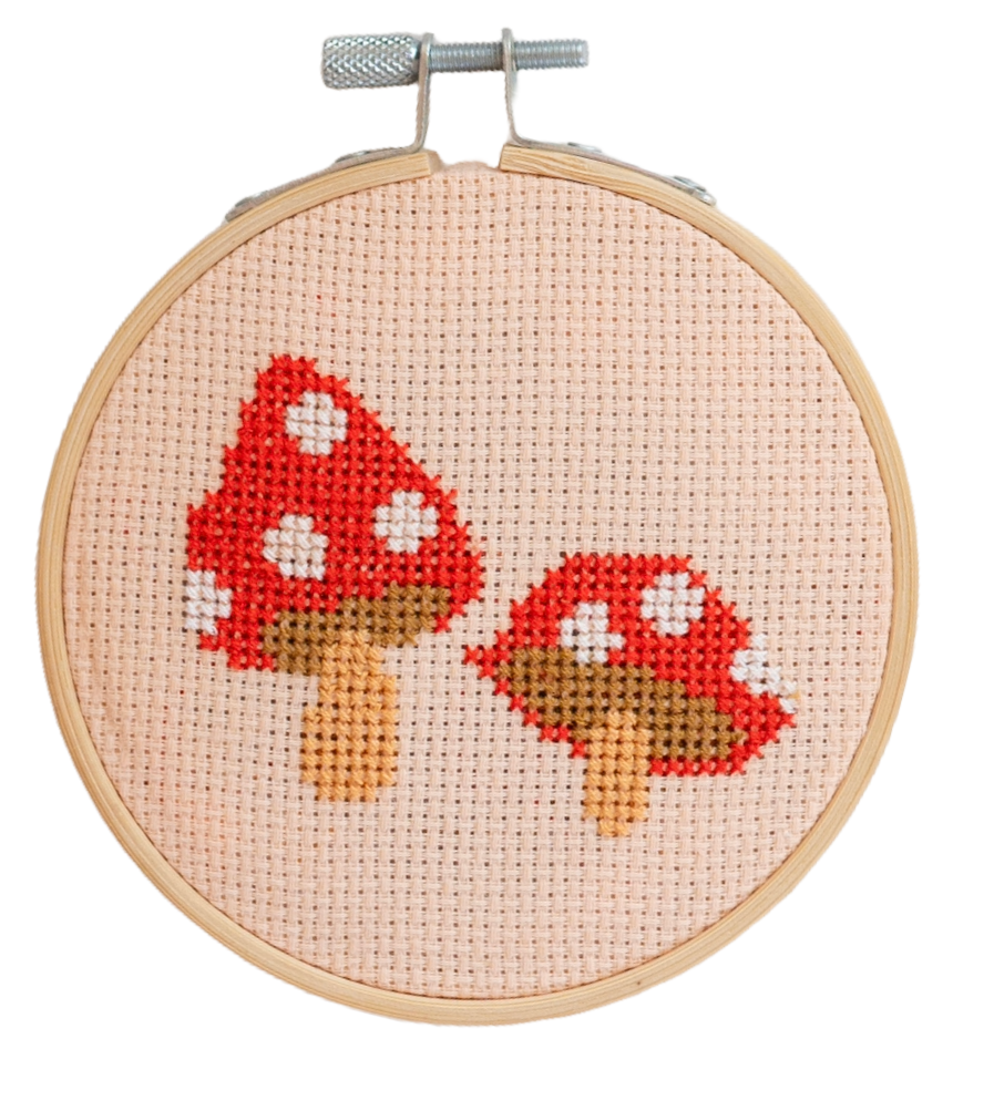 Cotton Clara Toadstool Cross Stitch Kit - Red