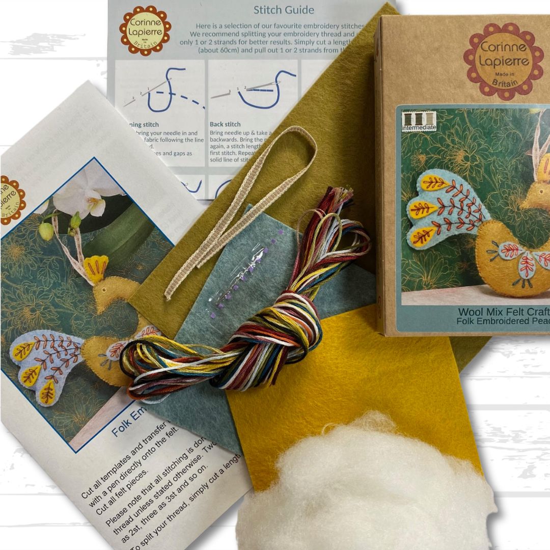 Corinne Lapierre Folk Peacock Felt Craft Mini Kit