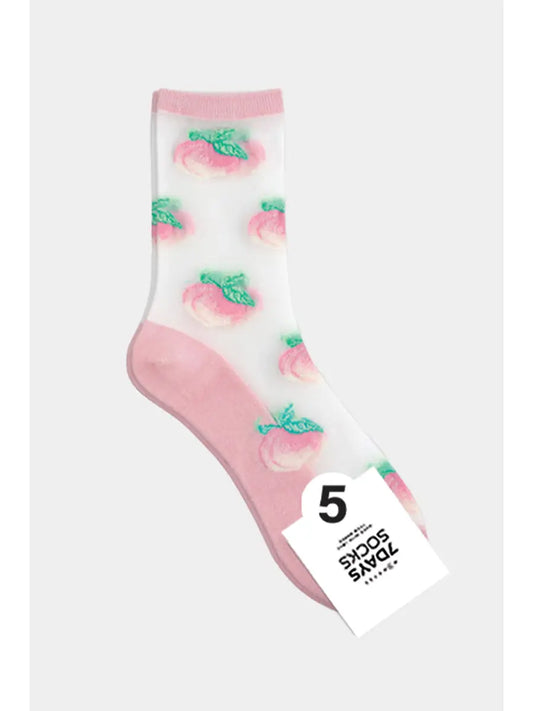 7DAYSSOCKS - Women's Crew See-Through Hi Juicy Socks W-L-271-5