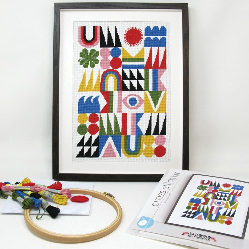 Budgie Goods Lisa Congdon Brightside Cross Stitch Kit