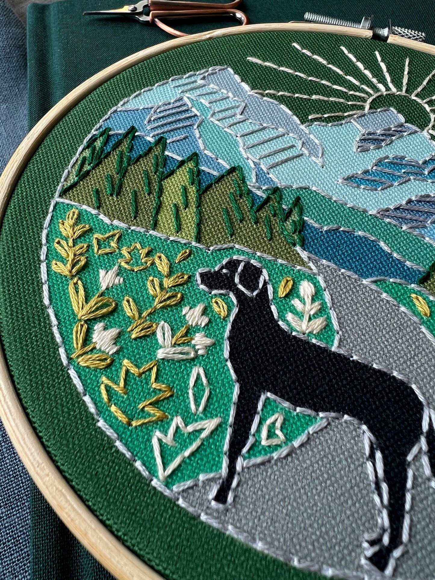 Rikrack Trail Dog Embroidery Kit