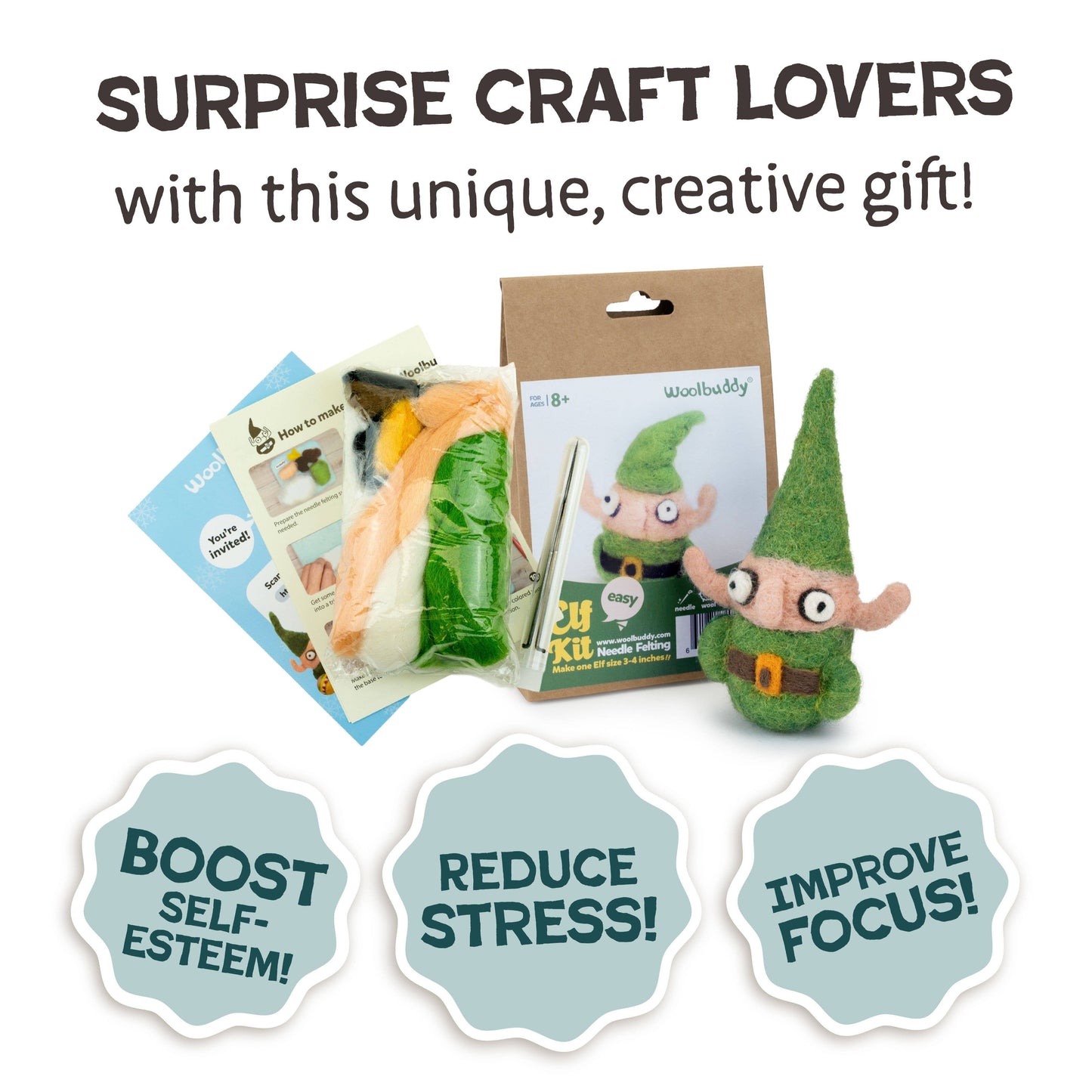 Woolbuddy DIY Needle Felting Kit - Elf