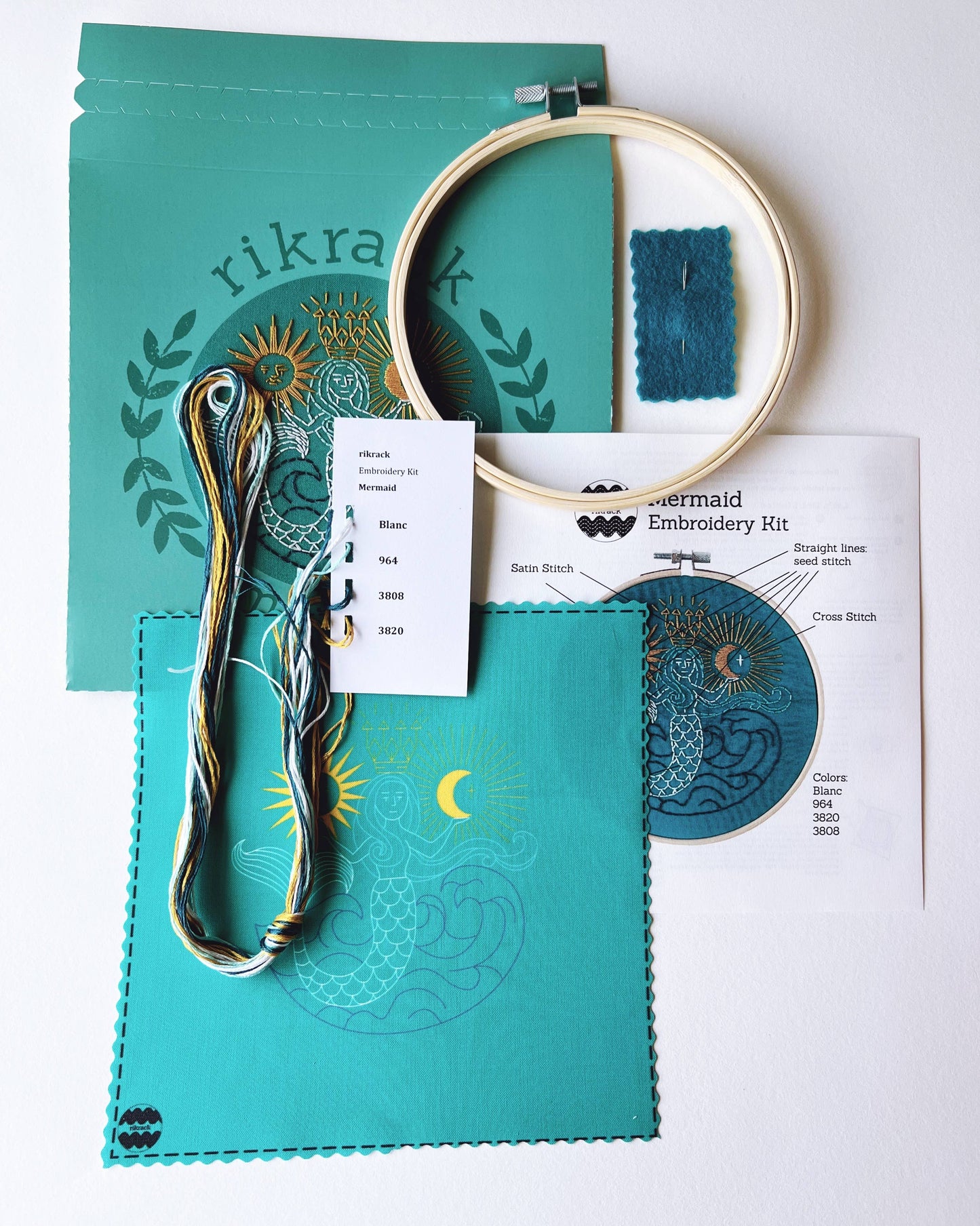 Rikrack Mermaid Embroidery Kit